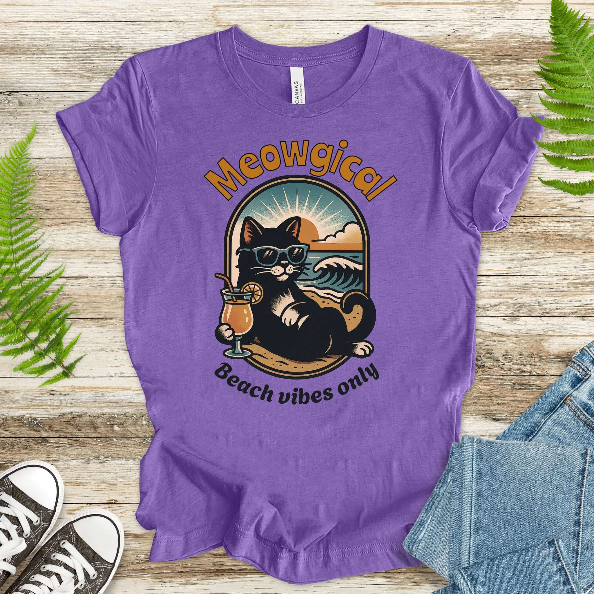 Cat Meowgical Beach Vibes Only T-Shirt