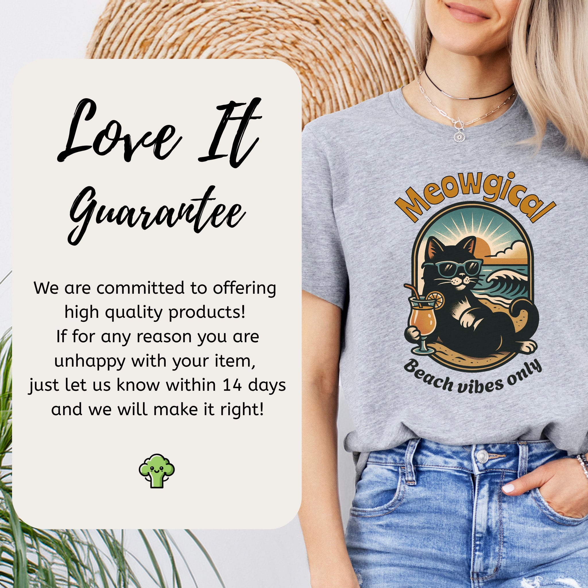 Cat Meowgical Beach Vibes Only T-Shirt