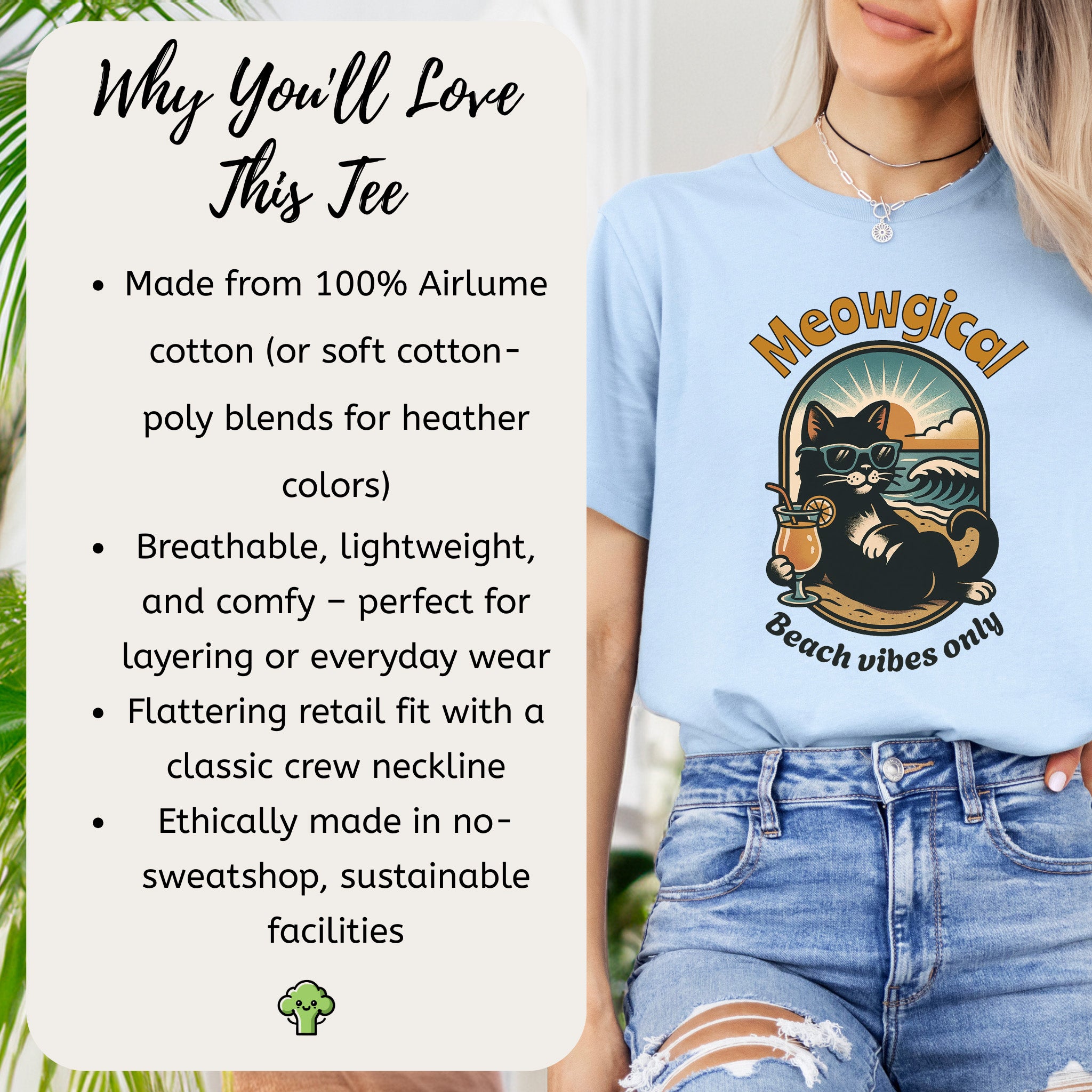 Cat Meowgical Beach Vibes Only T-Shirt