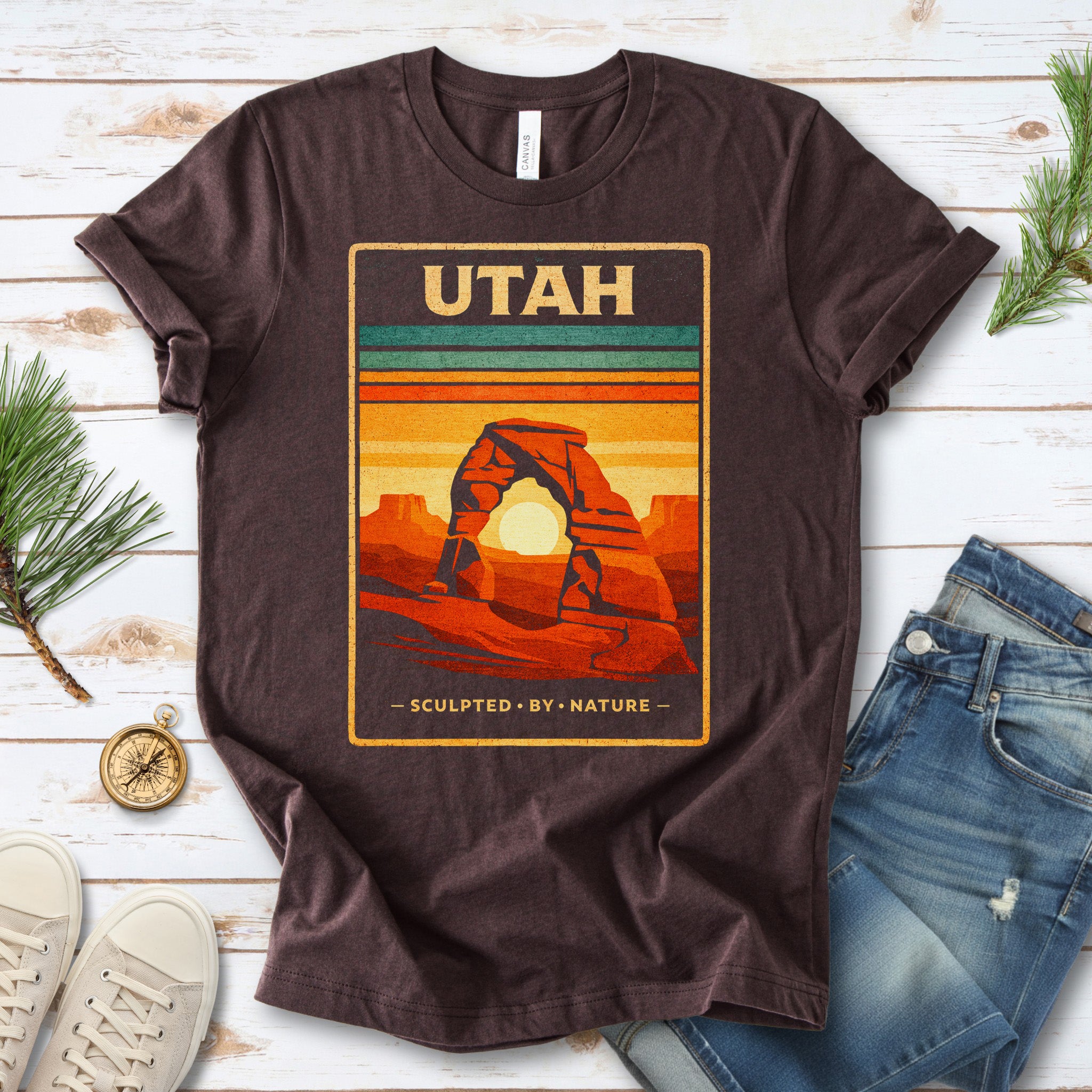 Utah Sculpted by Nature Arches National Park Desert Adventure T-Shirt