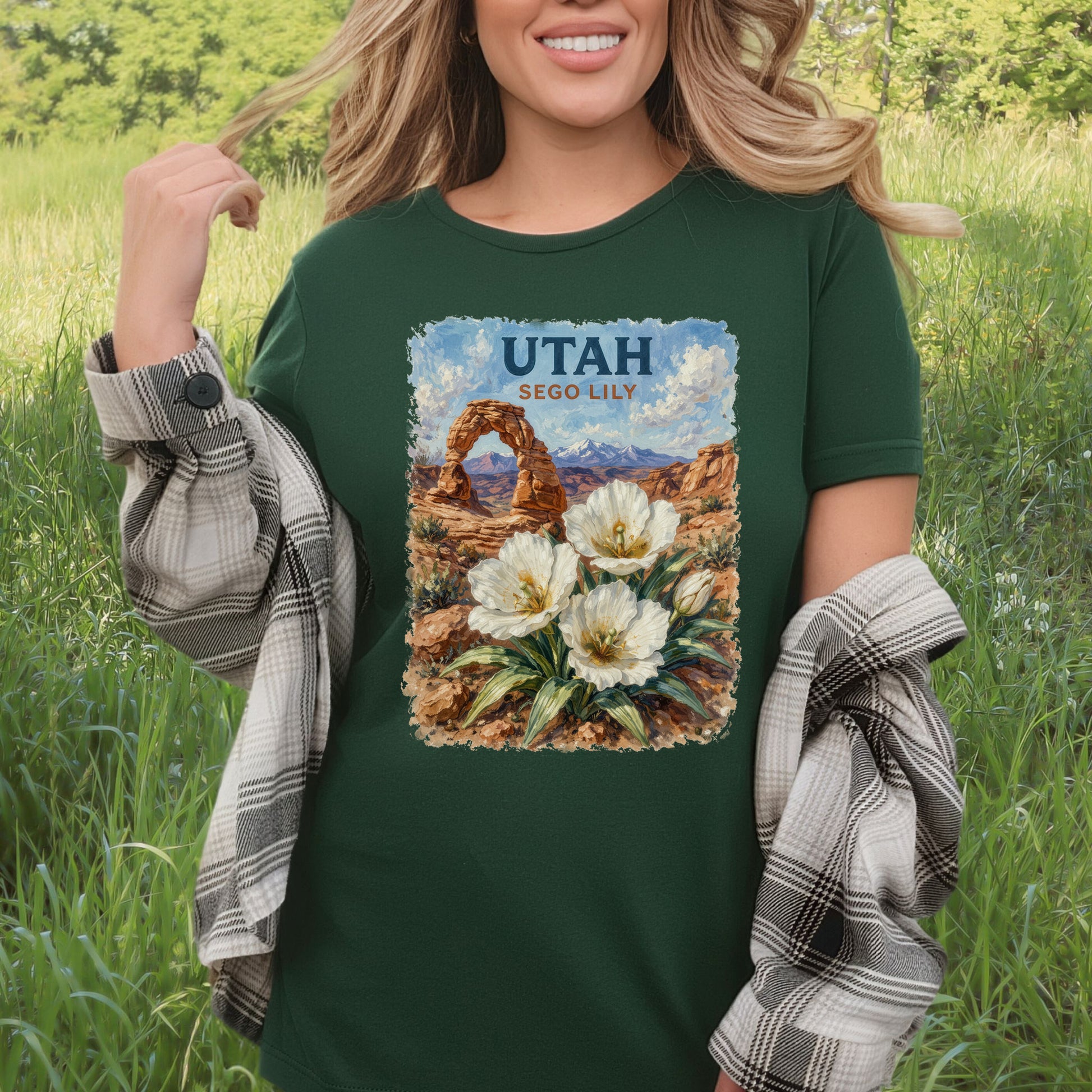 Utah Sego Lily Desert Arch Botanical Nature Vintage T-Shirt