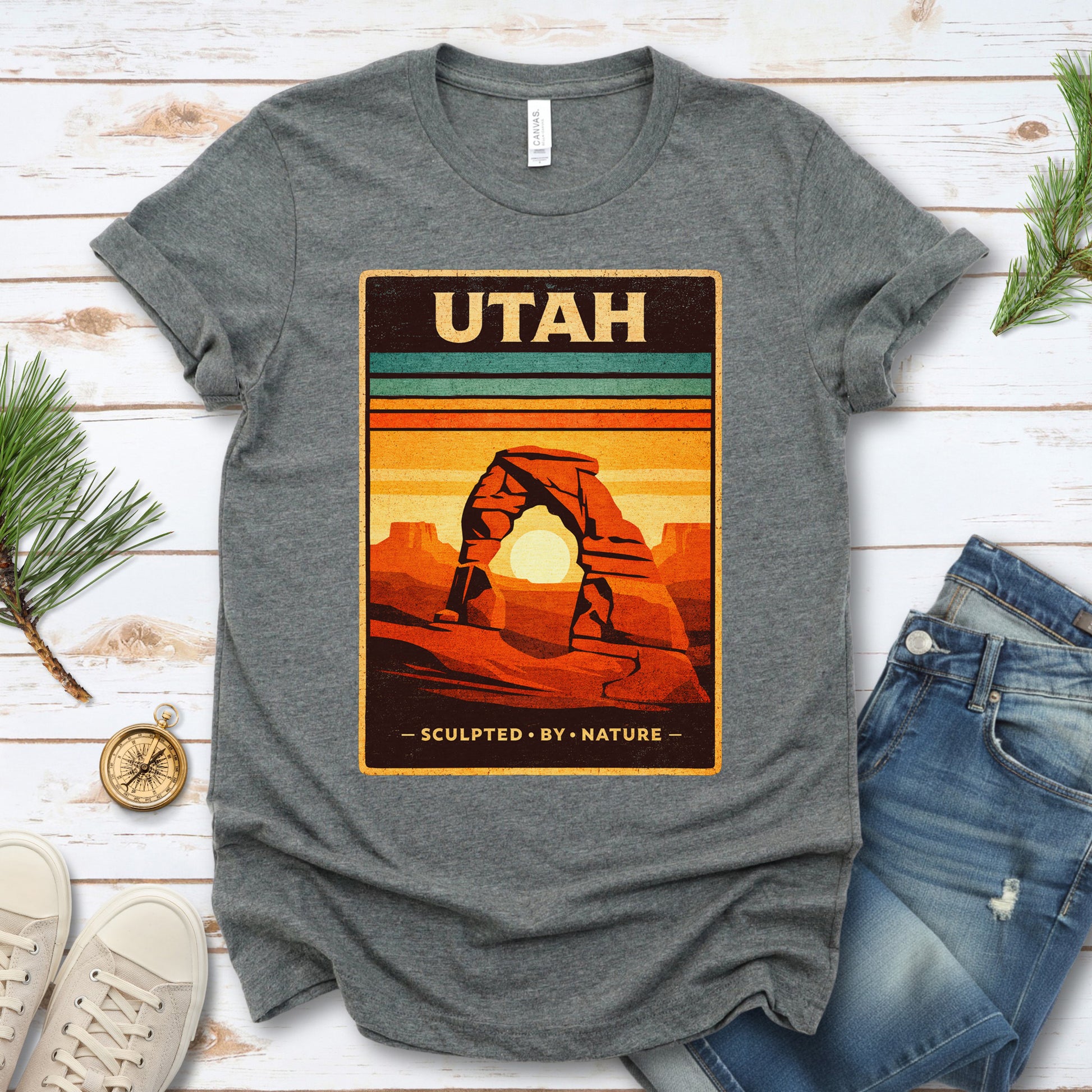 Utah Sculpted by Nature Arches National Park Desert Adventure T-Shirt