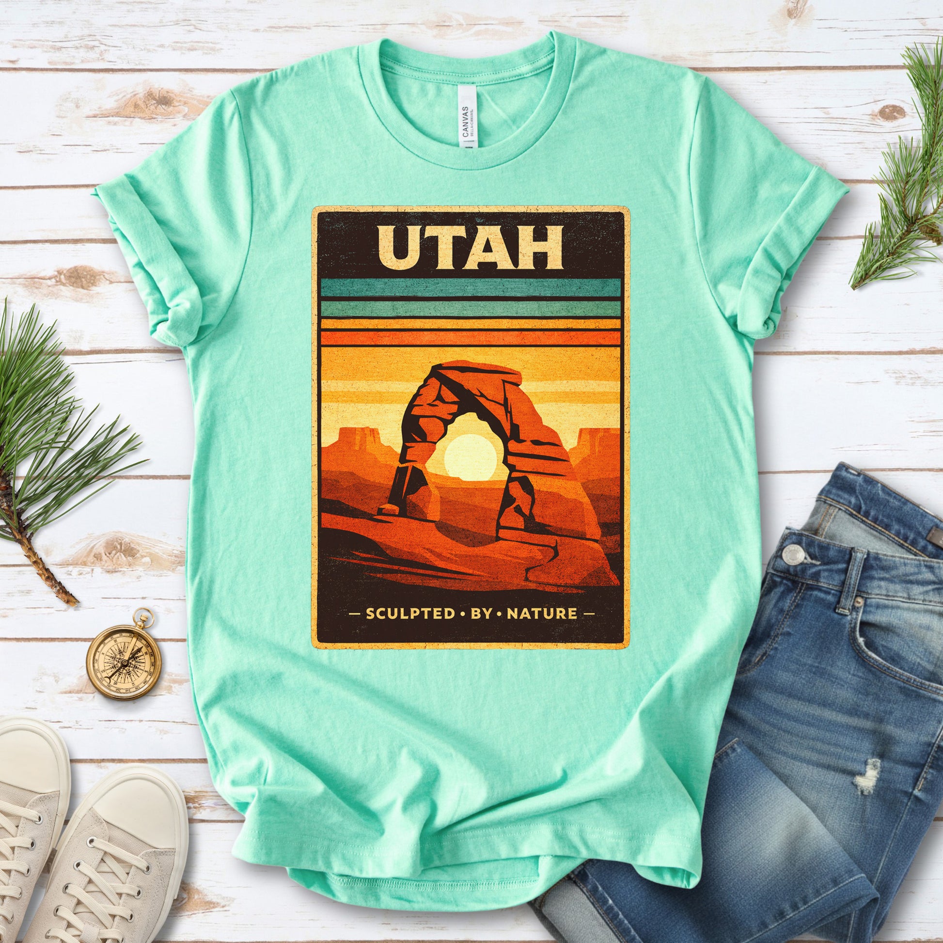 Utah Sculpted by Nature Arches National Park Desert Adventure T-Shirt