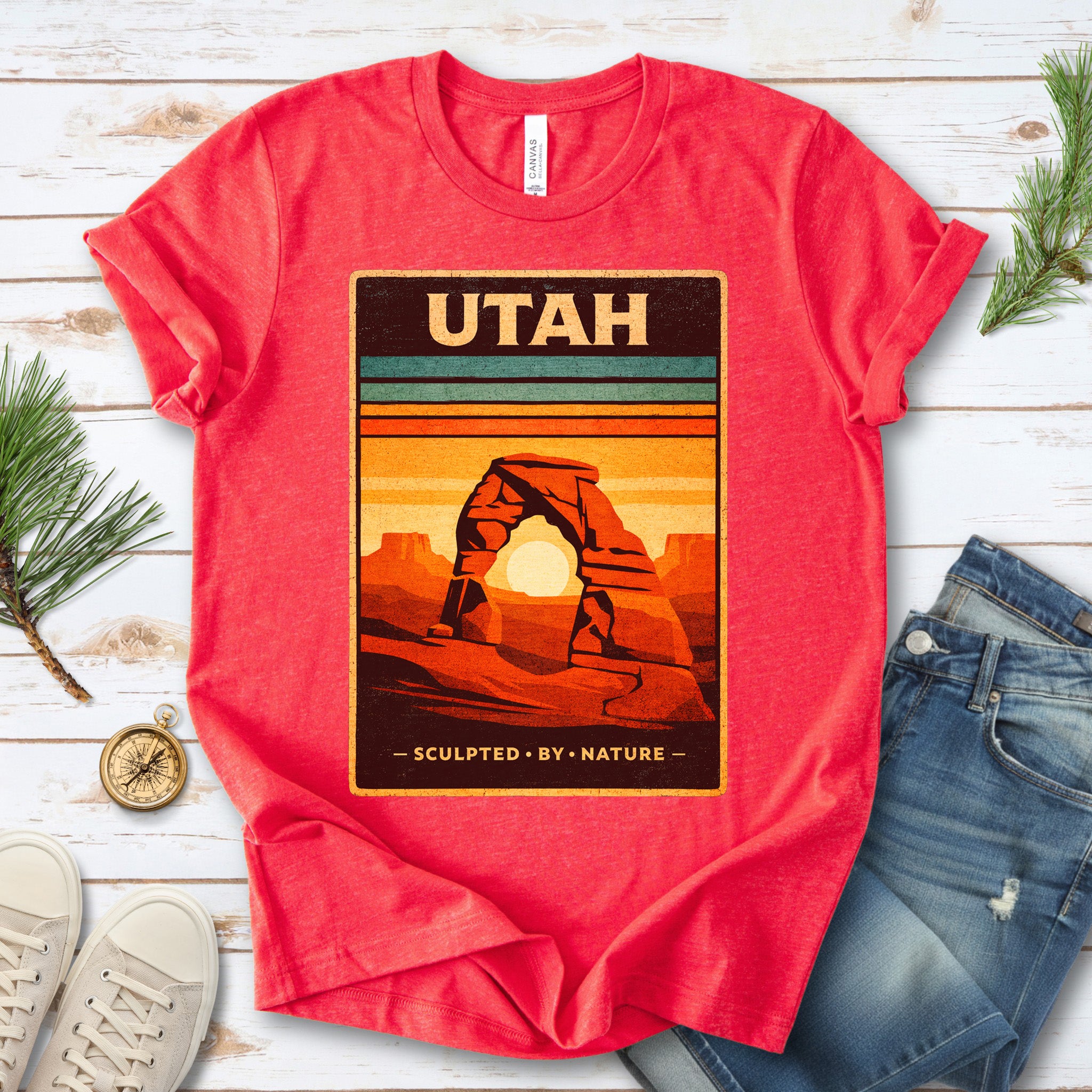 Utah Sculpted by Nature Arches National Park Desert Adventure T-Shirt