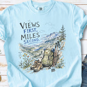 Views First Miles Second Comfort Colors Shirt – Watercolor Hiking T-Shirt
