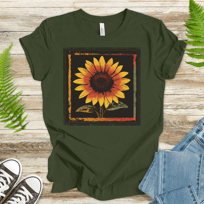 Sunflower Retro T-Shirt – Vintage Bloom for Nature Lovers