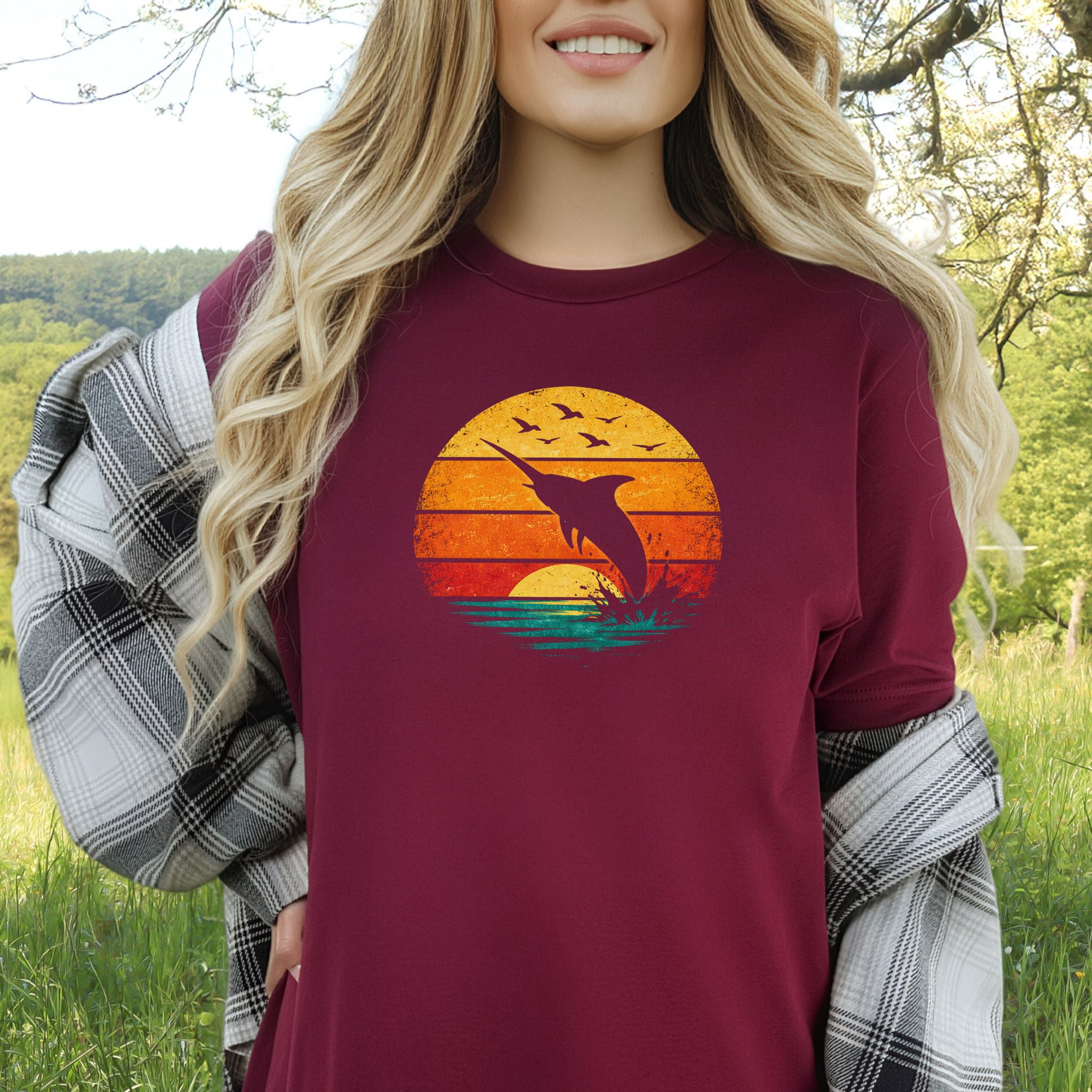 Vintage Sunset Marlin Retro Ocean T-Shirt
