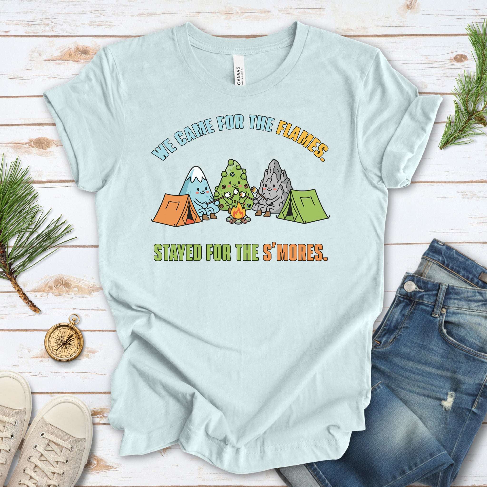 We Came for the Flames Mountain Campfire T-Shirt