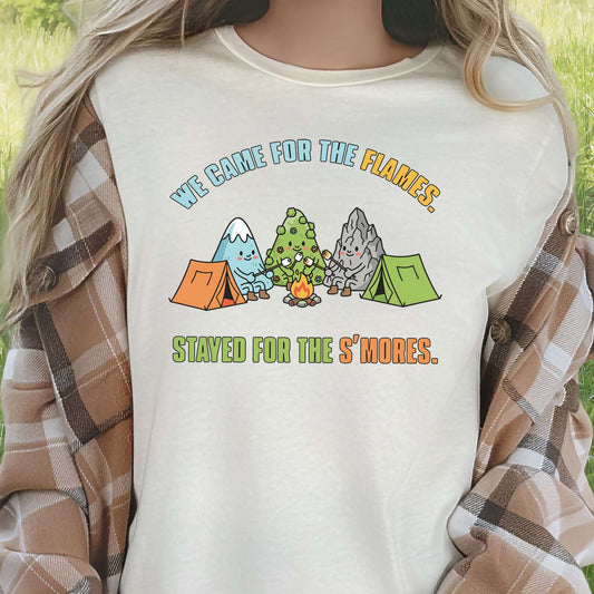 We Came for the Flames Mountain Campfire T-Shirt