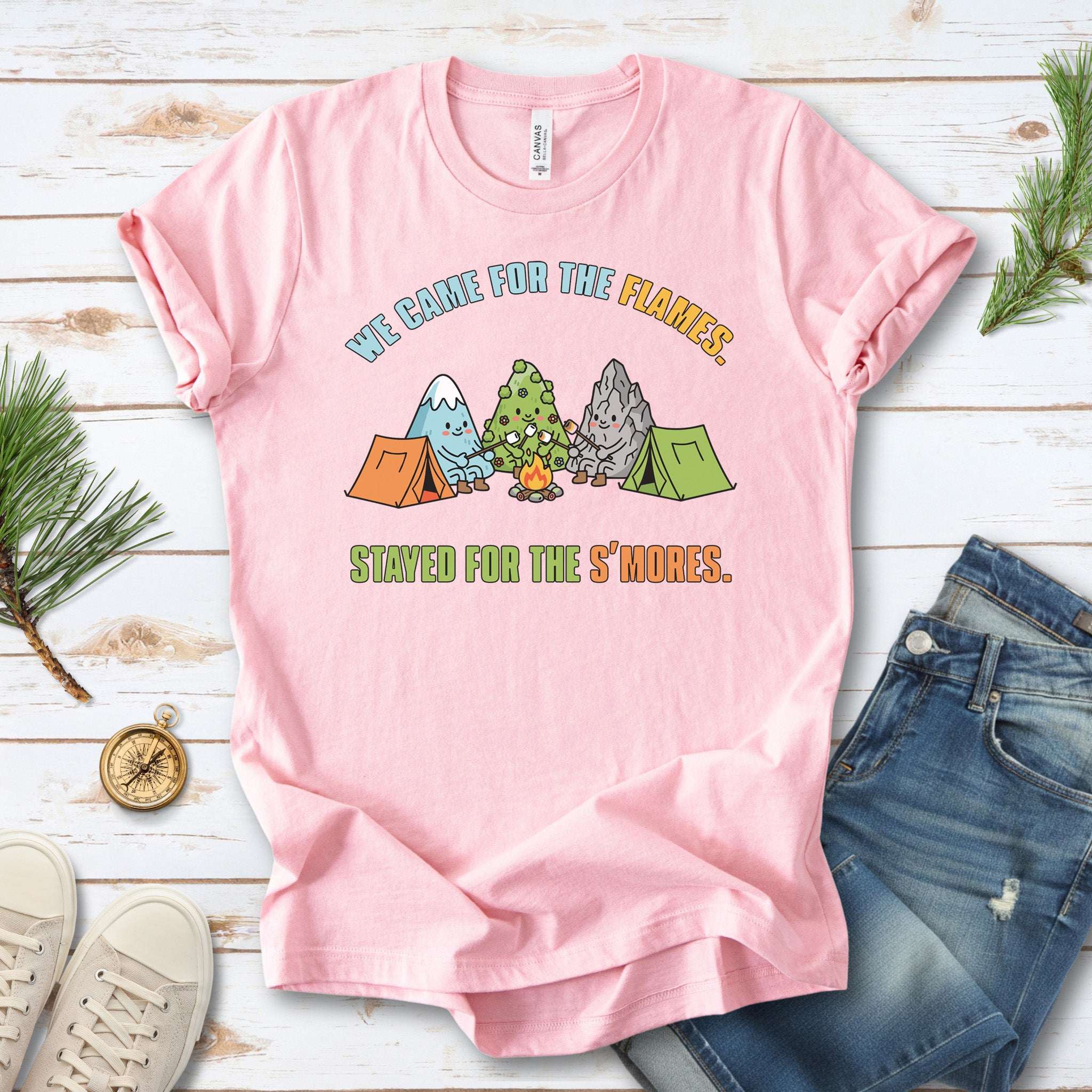 We Came for the Flames Mountain Campfire T-Shirt