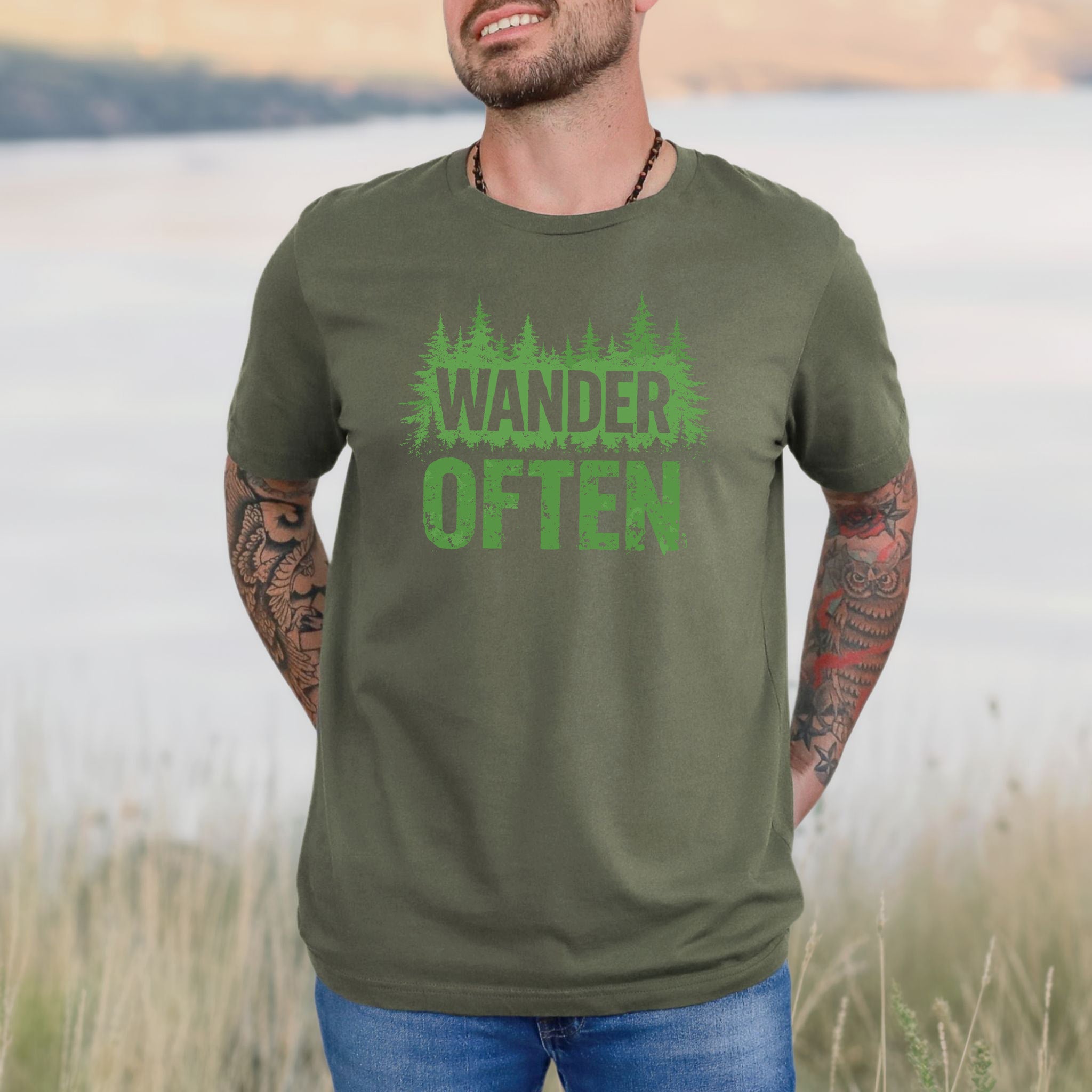Wander Often Retro Forest Adventure Hiking T-Shirt