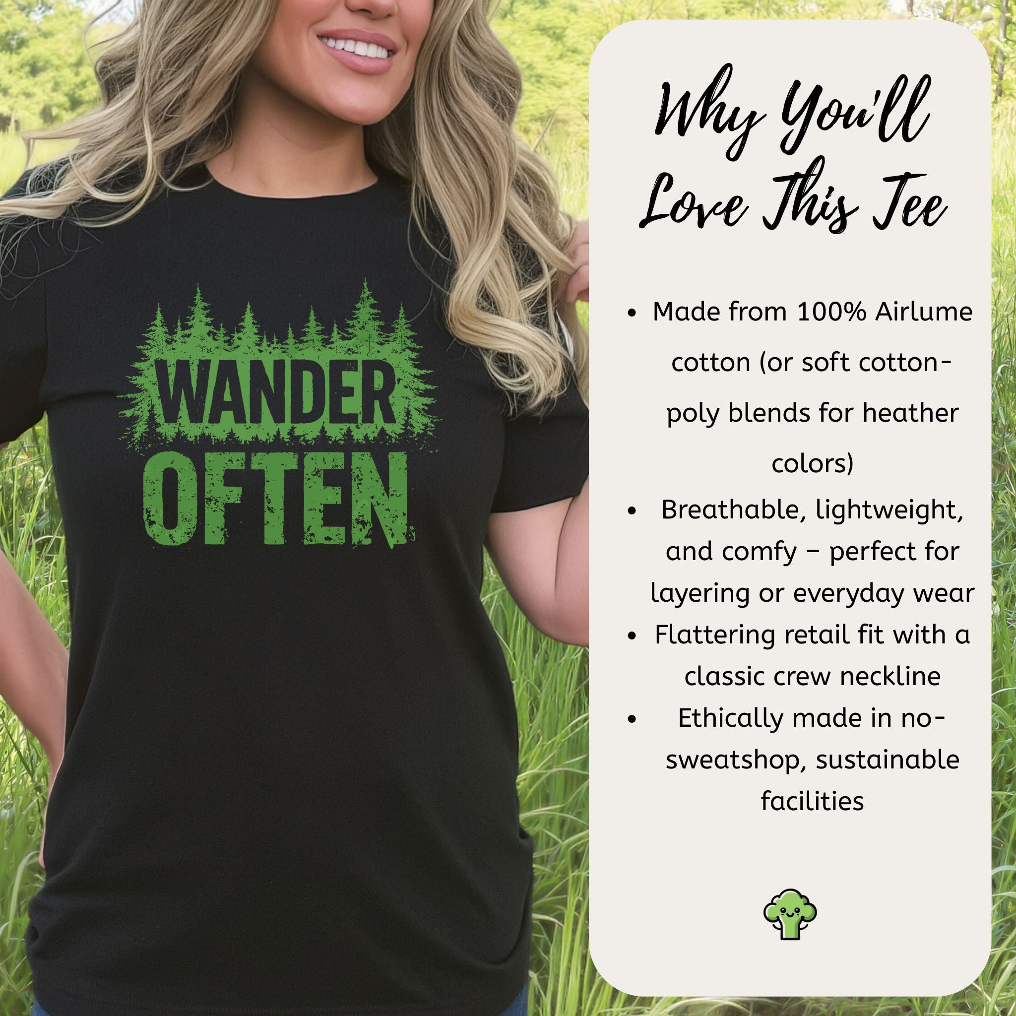 Wander Often Retro Forest Adventure Hiking T-Shirt