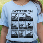 Waterbirds Vintage Wildlife Illustration Birdwatching T-Shirt
