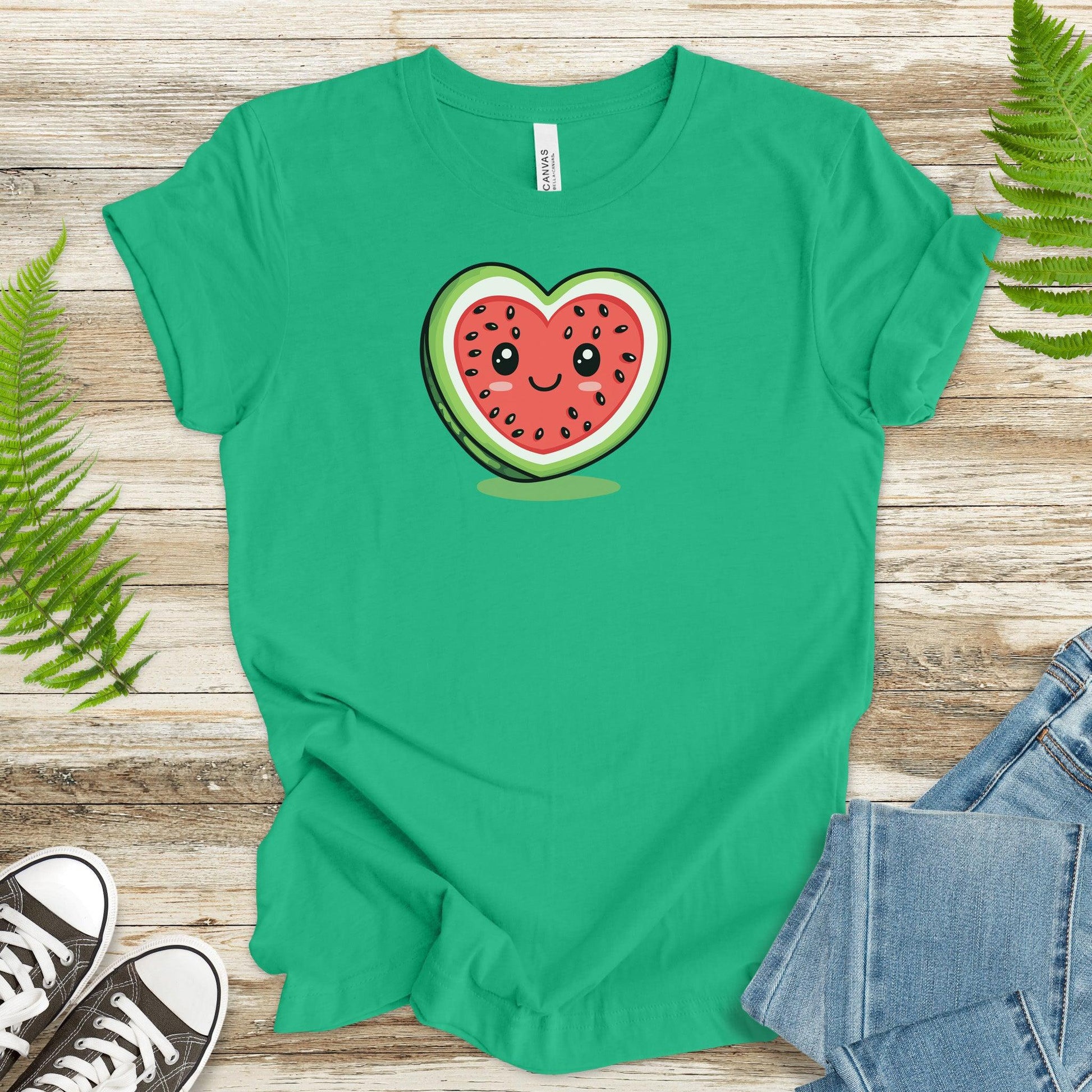 Smiling Watermelon Heart T-Shirt – Fresh & Adorable - TShirtree