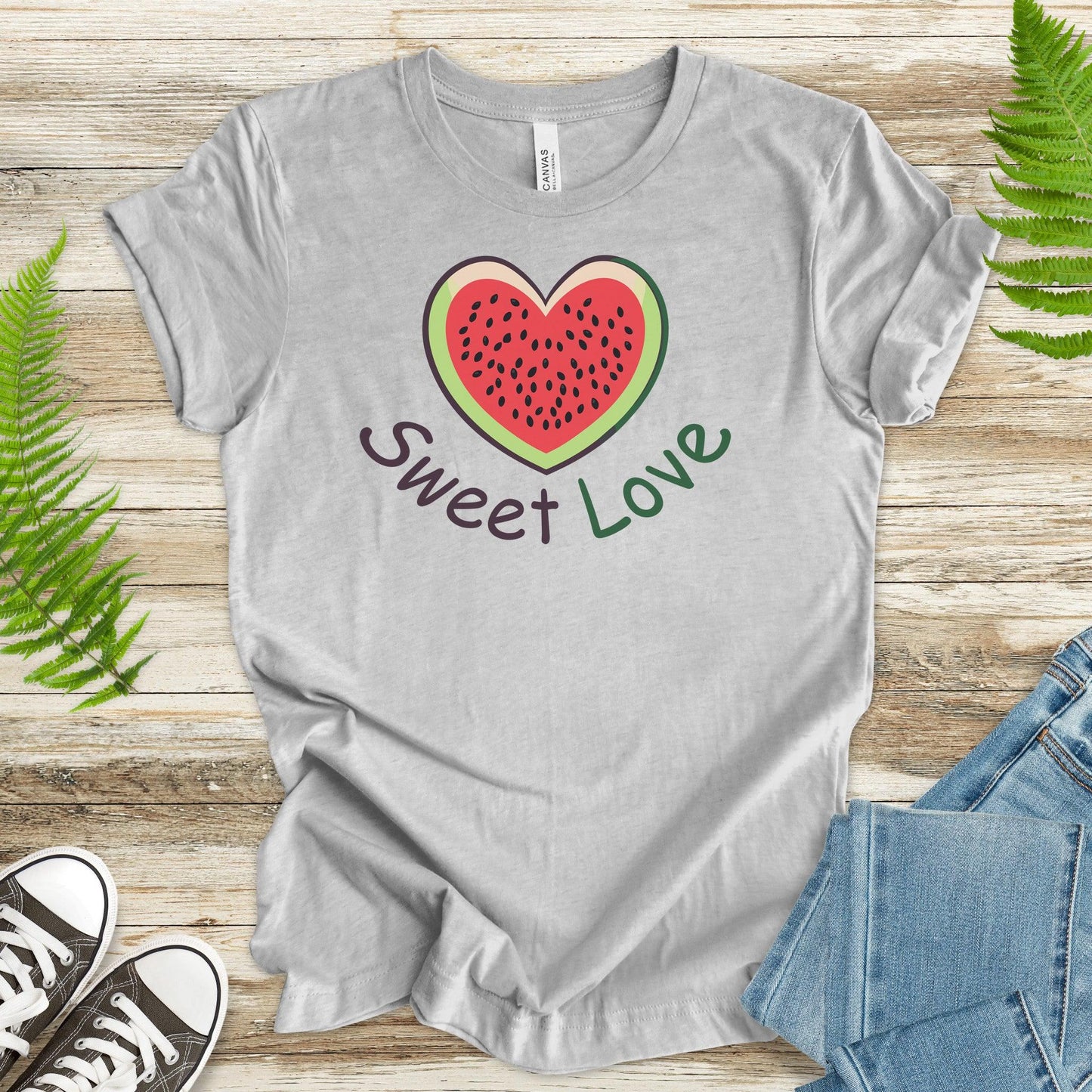 Sweet Love – Heart-Shaped Watermelon T-Shirt - TShirtree