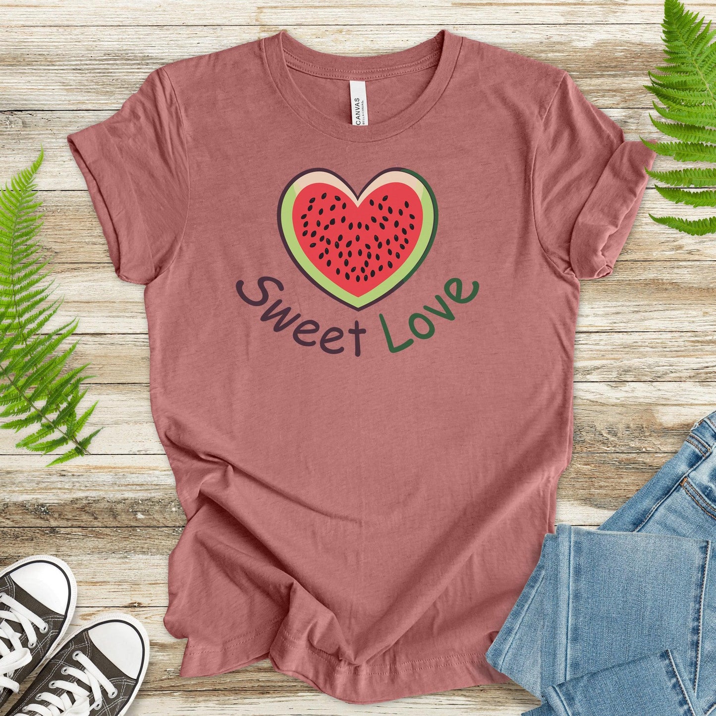 Sweet Love – Heart-Shaped Watermelon T-Shirt - TShirtree