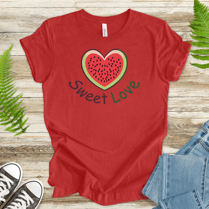 Sweet Love – Heart-Shaped Watermelon T-Shirt - TShirtree