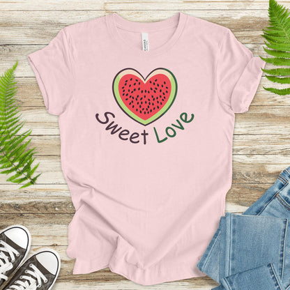 Sweet Love – Heart-Shaped Watermelon T-Shirt - TShirtree