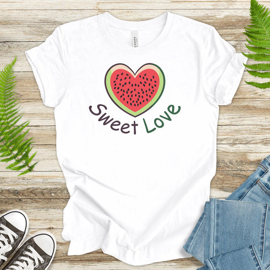 Sweet Love – Heart-Shaped Watermelon T-Shirt - TShirtree