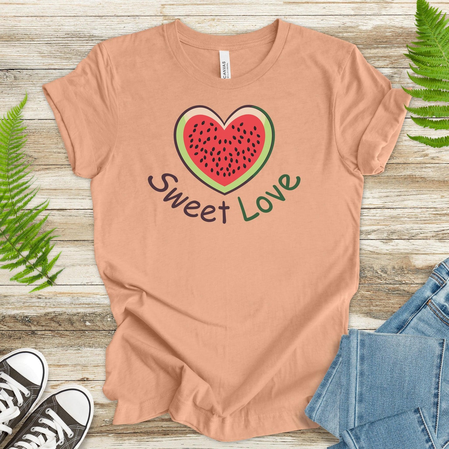 Sweet Love – Heart-Shaped Watermelon T-Shirt - TShirtree