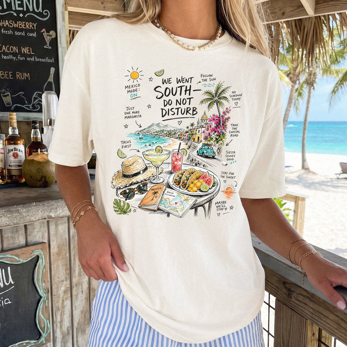We Went South Do Not Disturb Comfort Colors Shirt – Mexico Vacation Tee
