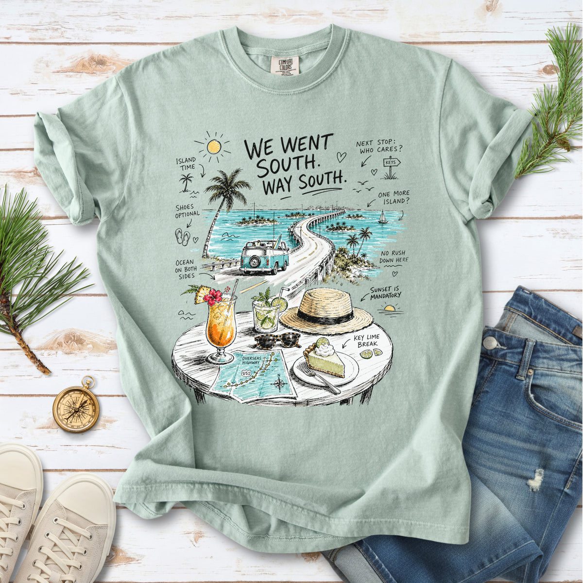 We Went South Way South Comfort Colors Shirt – Florida Keys Tee