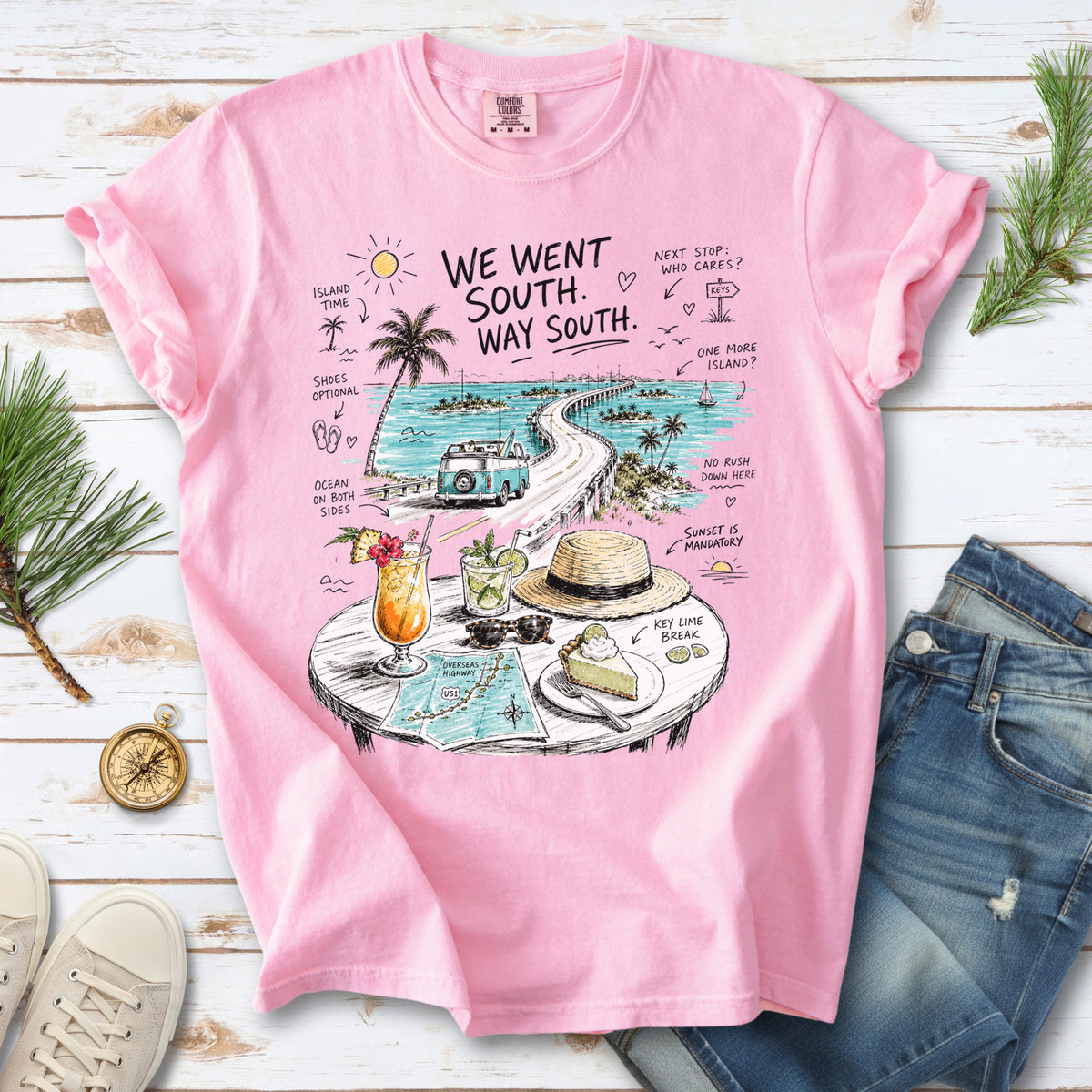 We Went South Way South Comfort Colors Shirt – Florida Keys Tee