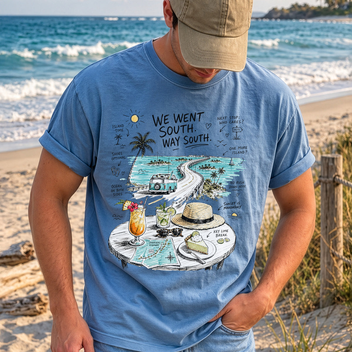 We Went South Way South Comfort Colors Shirt – Florida Keys Tee