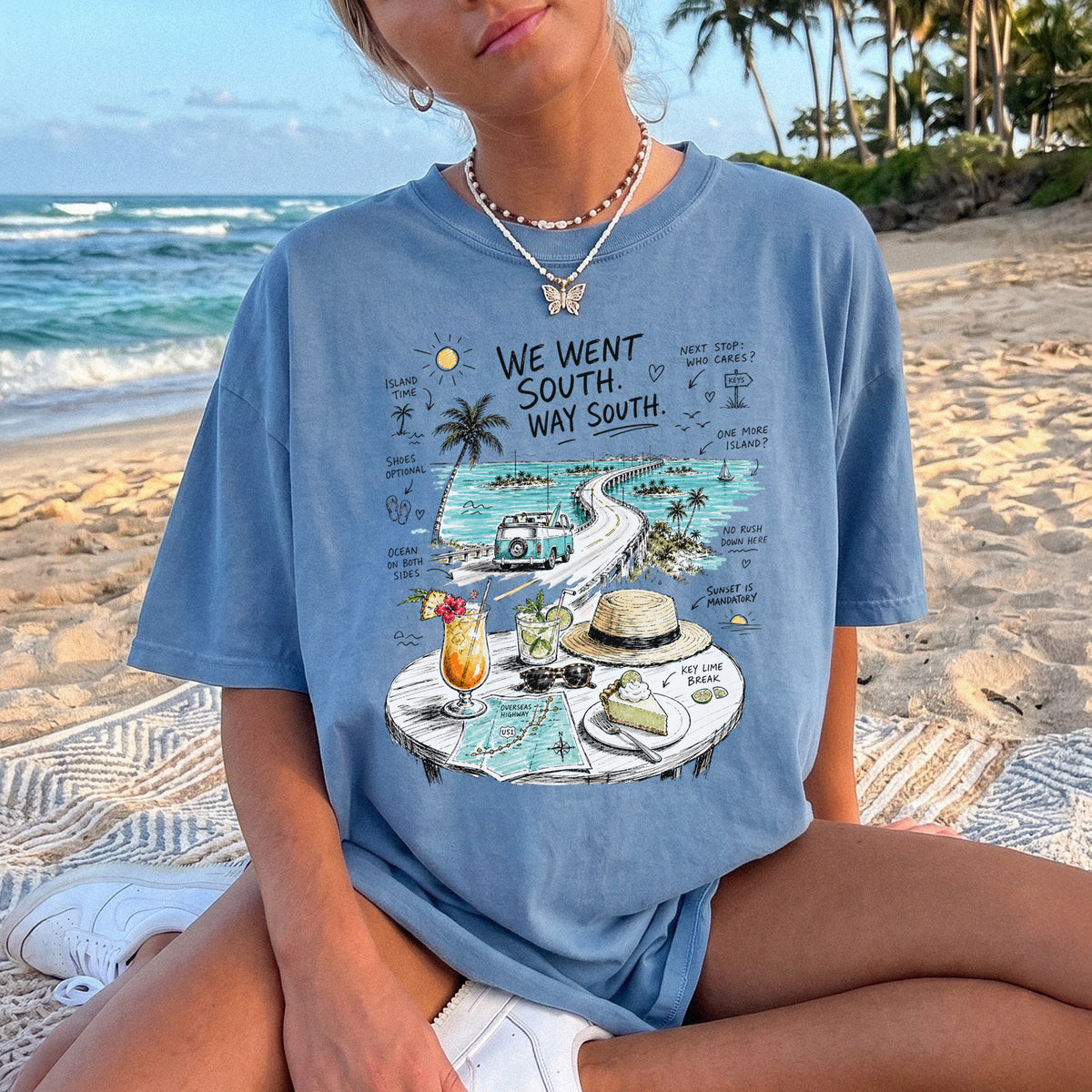 We Went South Way South Comfort Colors Shirt – Florida Keys Tee
