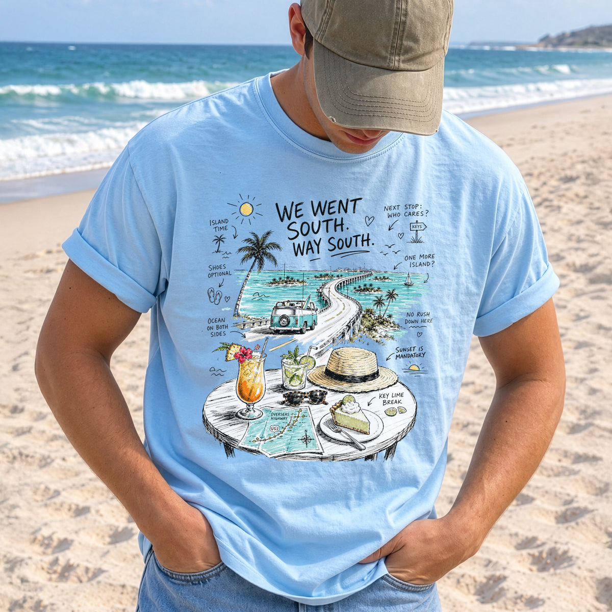 We Went South Way South Comfort Colors Shirt – Florida Keys Tee