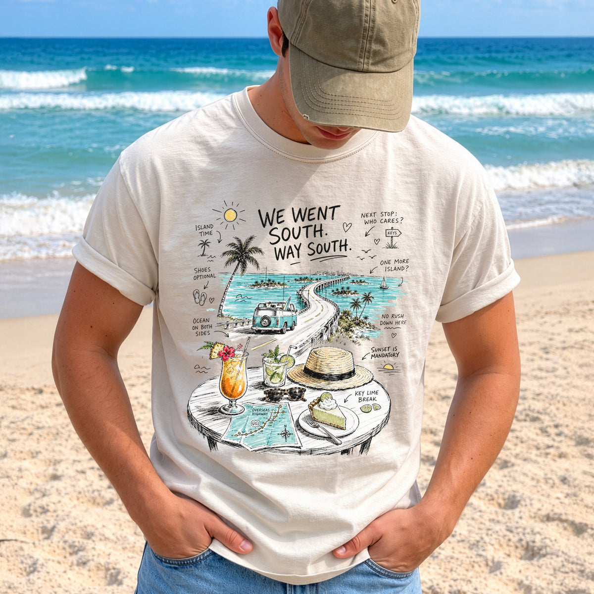 We Went South Way South Comfort Colors Shirt – Florida Keys Tee