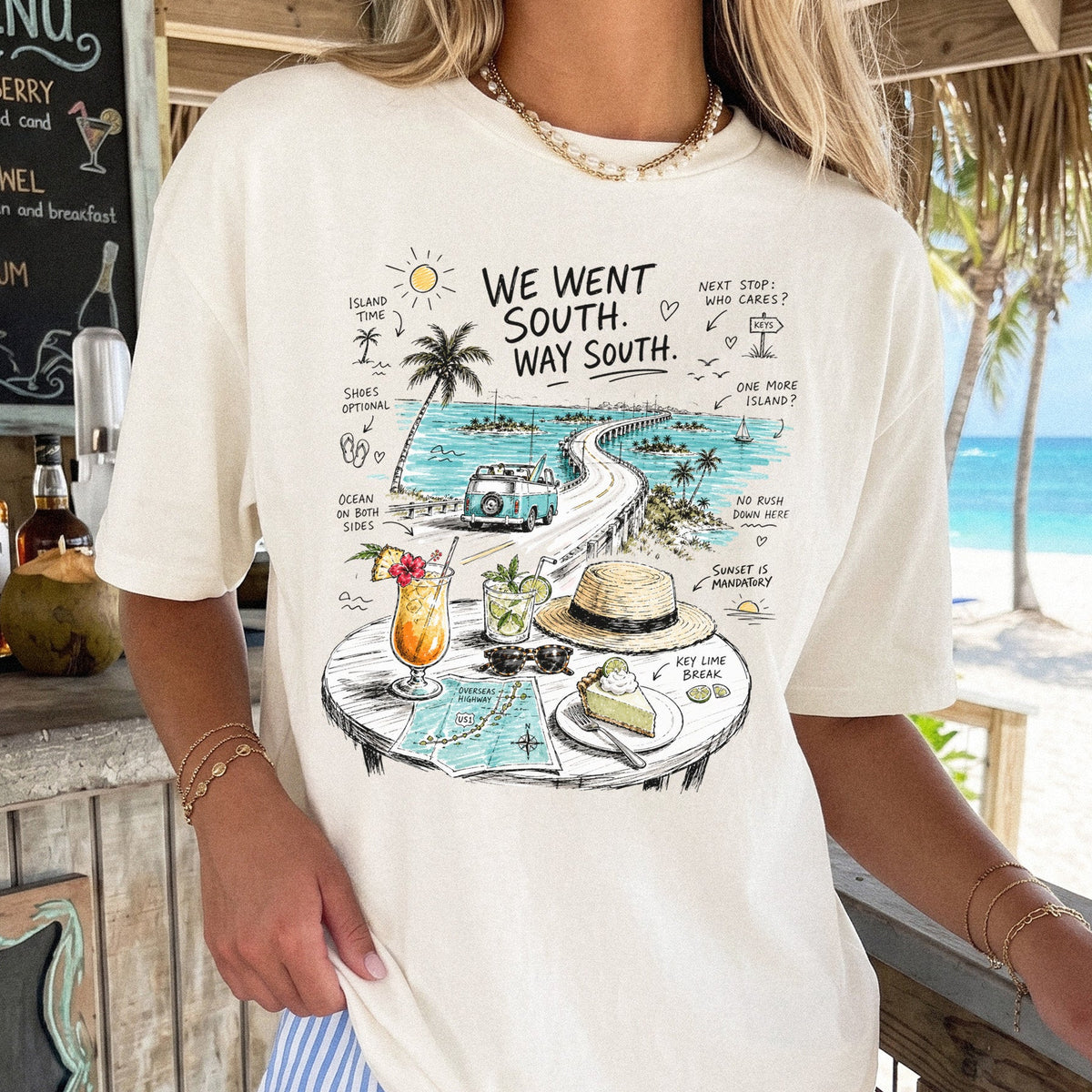 We Went South Way South Comfort Colors Shirt – Florida Keys Tee
