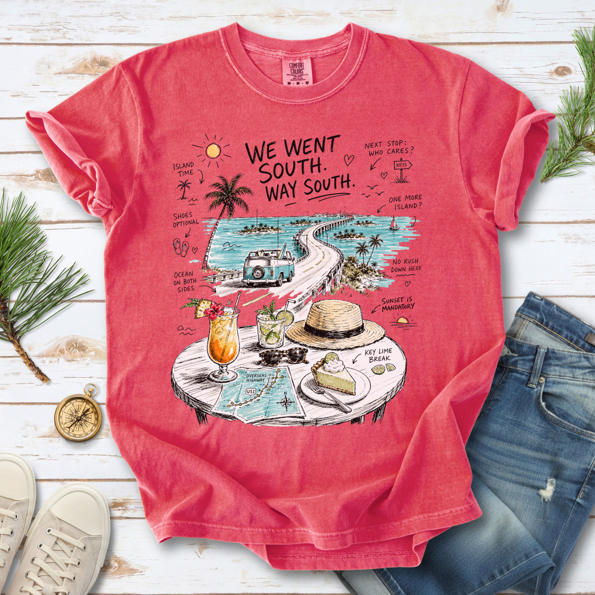 We Went South Way South Comfort Colors Shirt – Florida Keys Tee