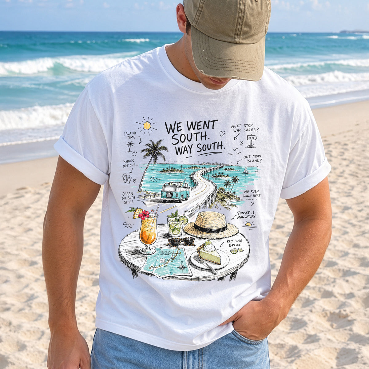 We Went South Way South Comfort Colors Shirt – Florida Keys Tee
