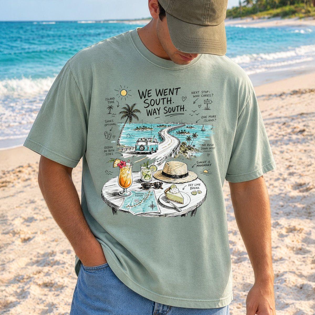 We Went South Way South Comfort Colors Shirt – Florida Keys Tee