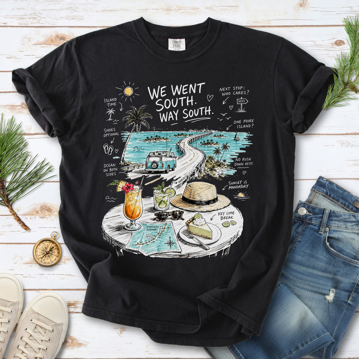 We Went South Way South Comfort Colors Shirt – Florida Keys Tee