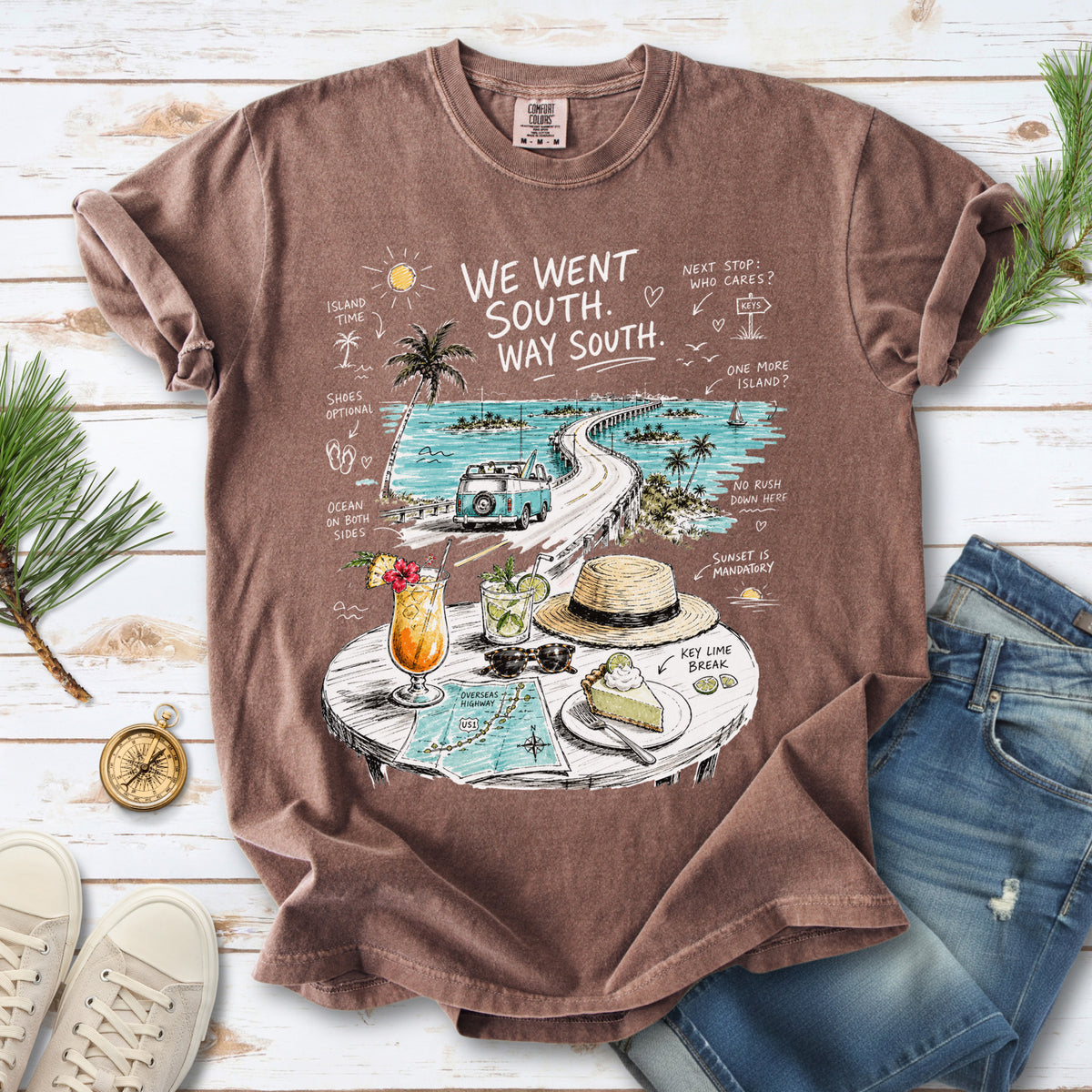 We Went South Way South Comfort Colors Shirt – Florida Keys Tee