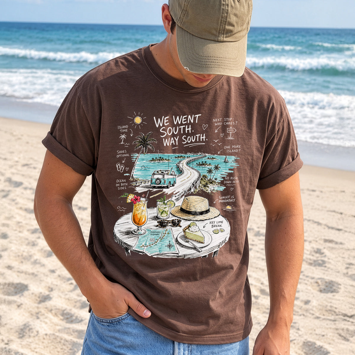 We Went South Way South Comfort Colors Shirt – Florida Keys Tee