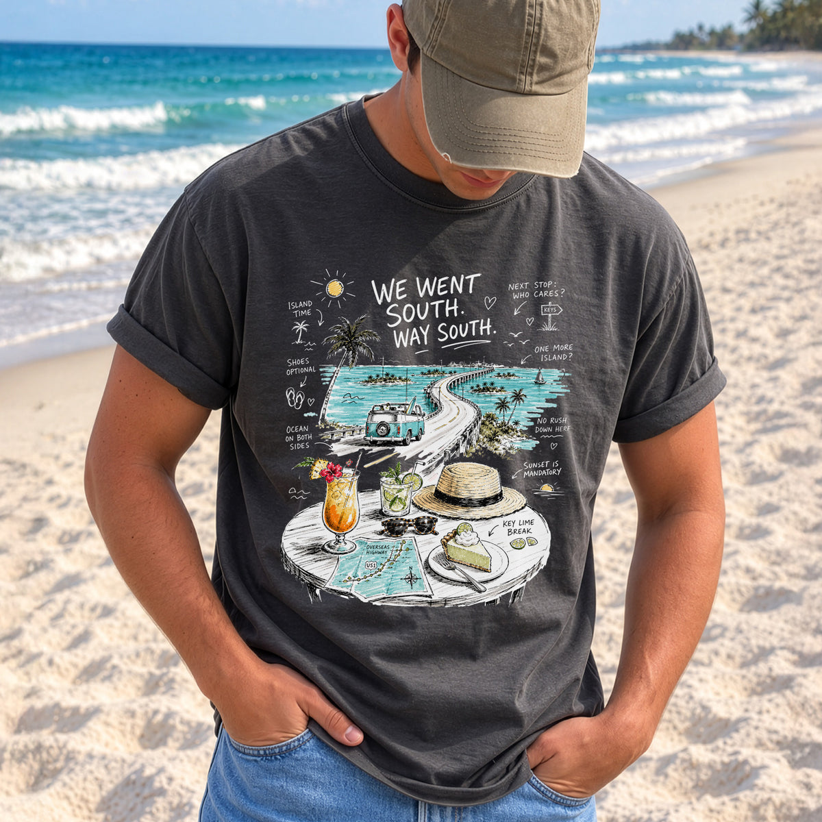 We Went South Way South Comfort Colors Shirt – Florida Keys Tee
