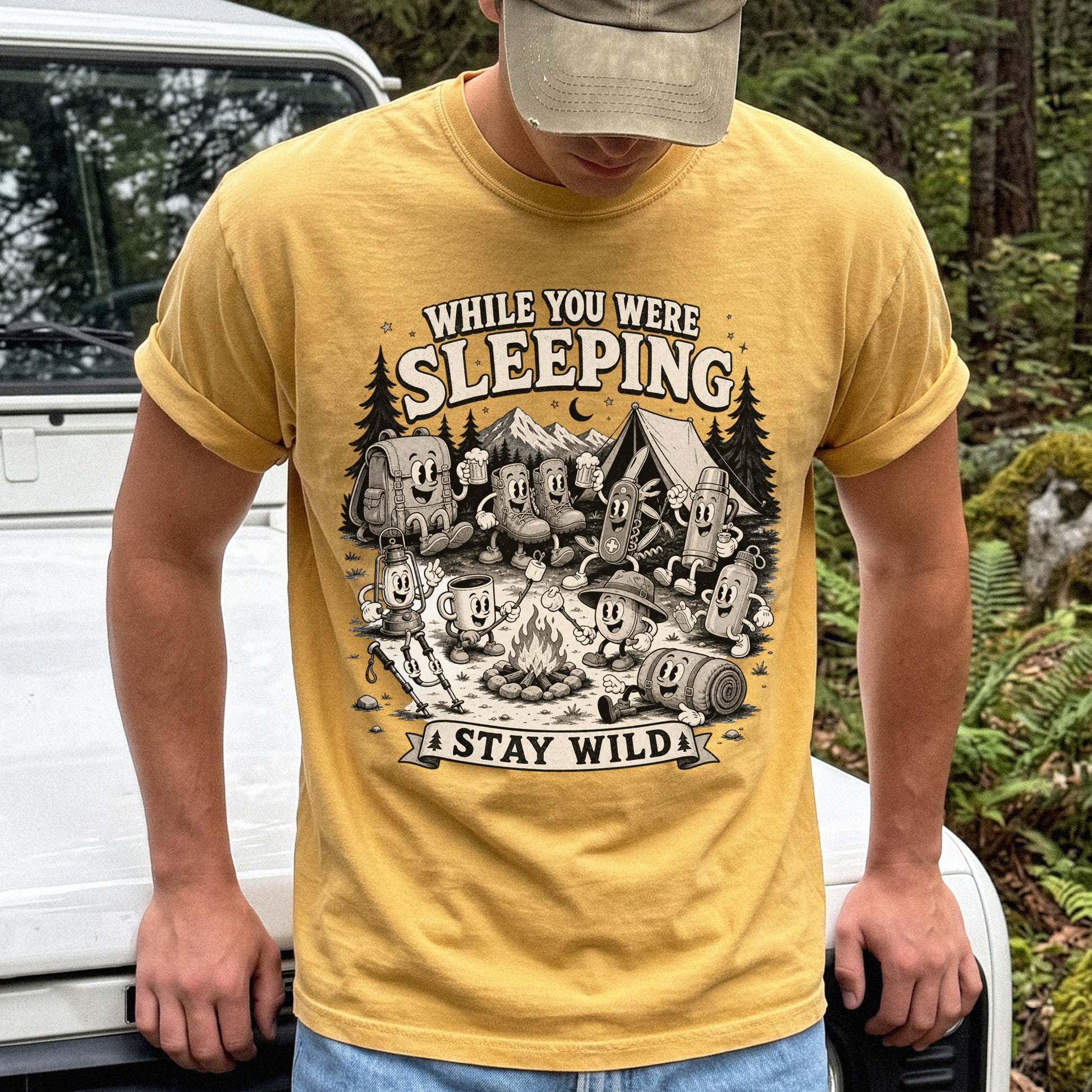 While You Were Sleeping Comfort Colors Shirt – Stay Wild Camping Tee
