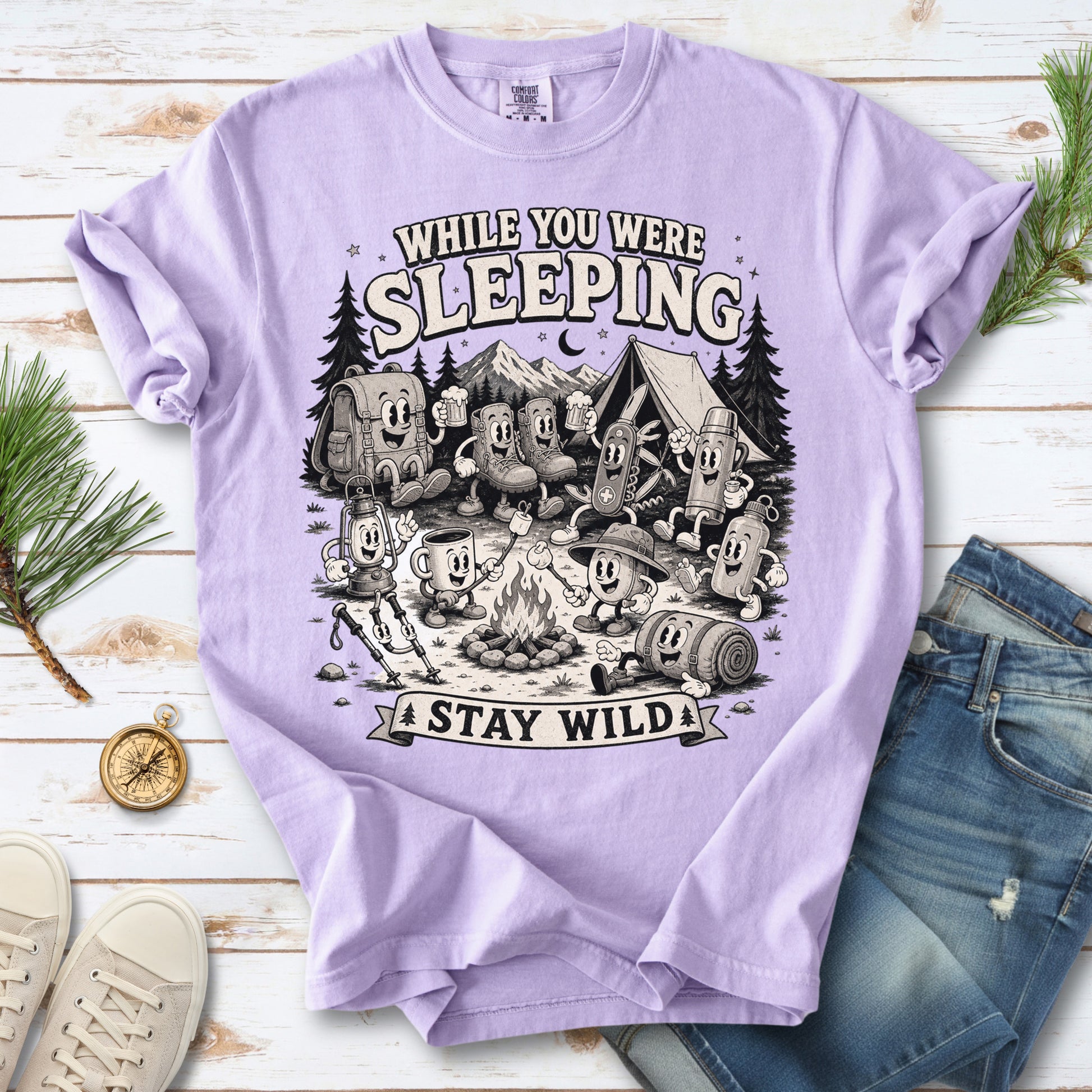 While You Were Sleeping Comfort Colors Shirt – Stay Wild Camping Tee