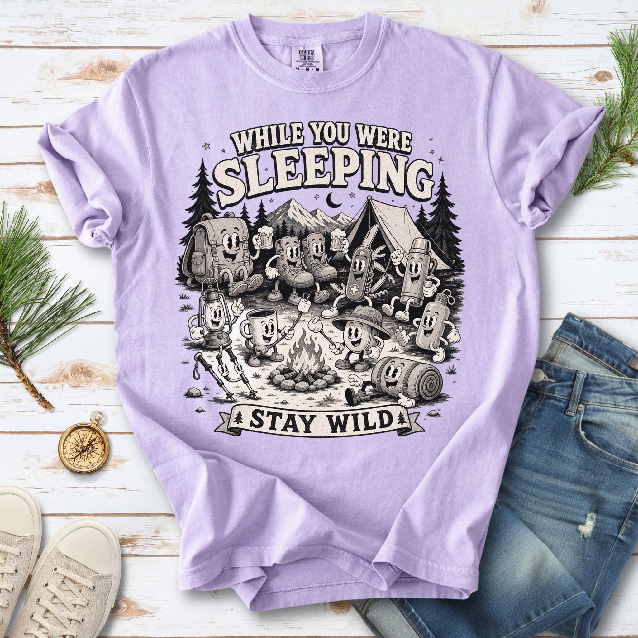 While You Were Sleeping Comfort Colors Shirt – Stay Wild Camping Tee