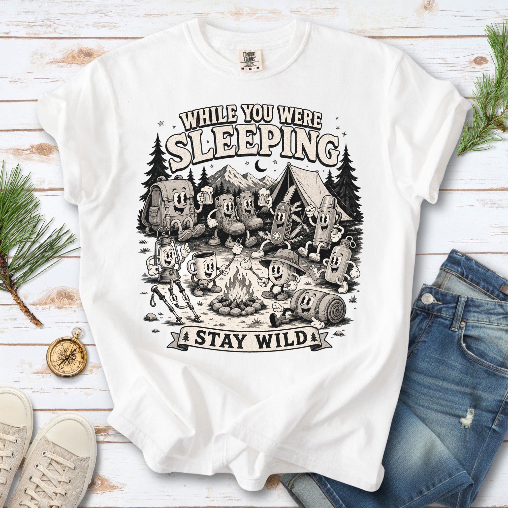 While You Were Sleeping Comfort Colors Shirt – Stay Wild Camping Tee
