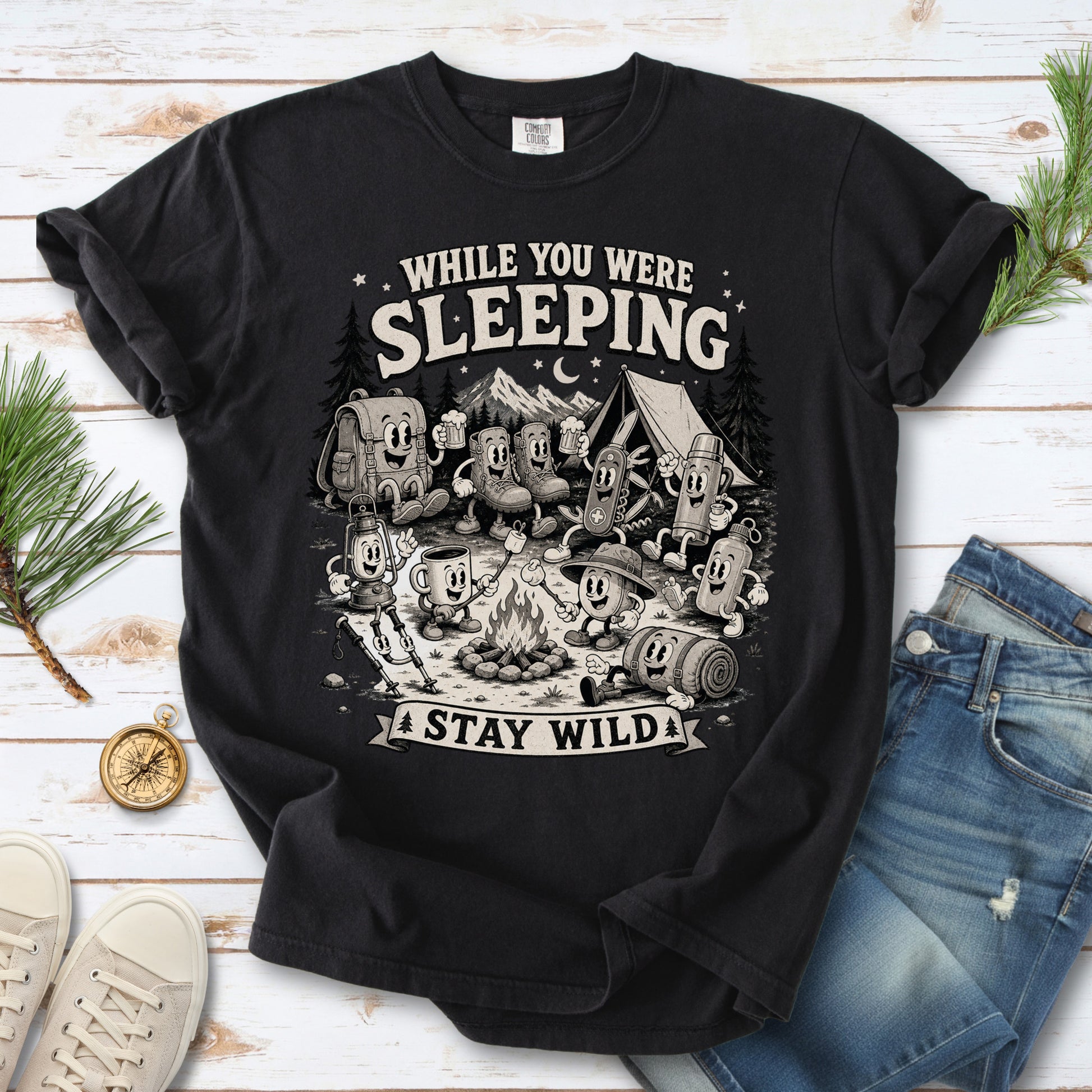 While You Were Sleeping Comfort Colors Shirt – Stay Wild Camping Tee