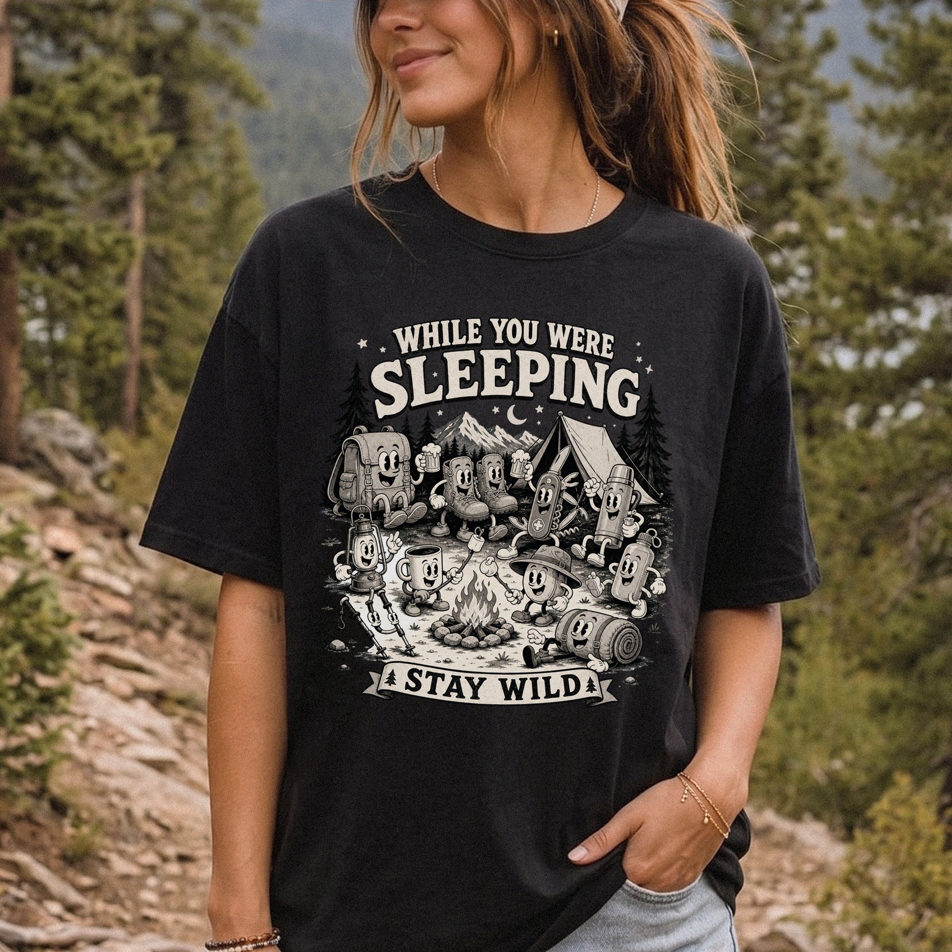 While You Were Sleeping Comfort Colors Shirt – Stay Wild Camping Tee