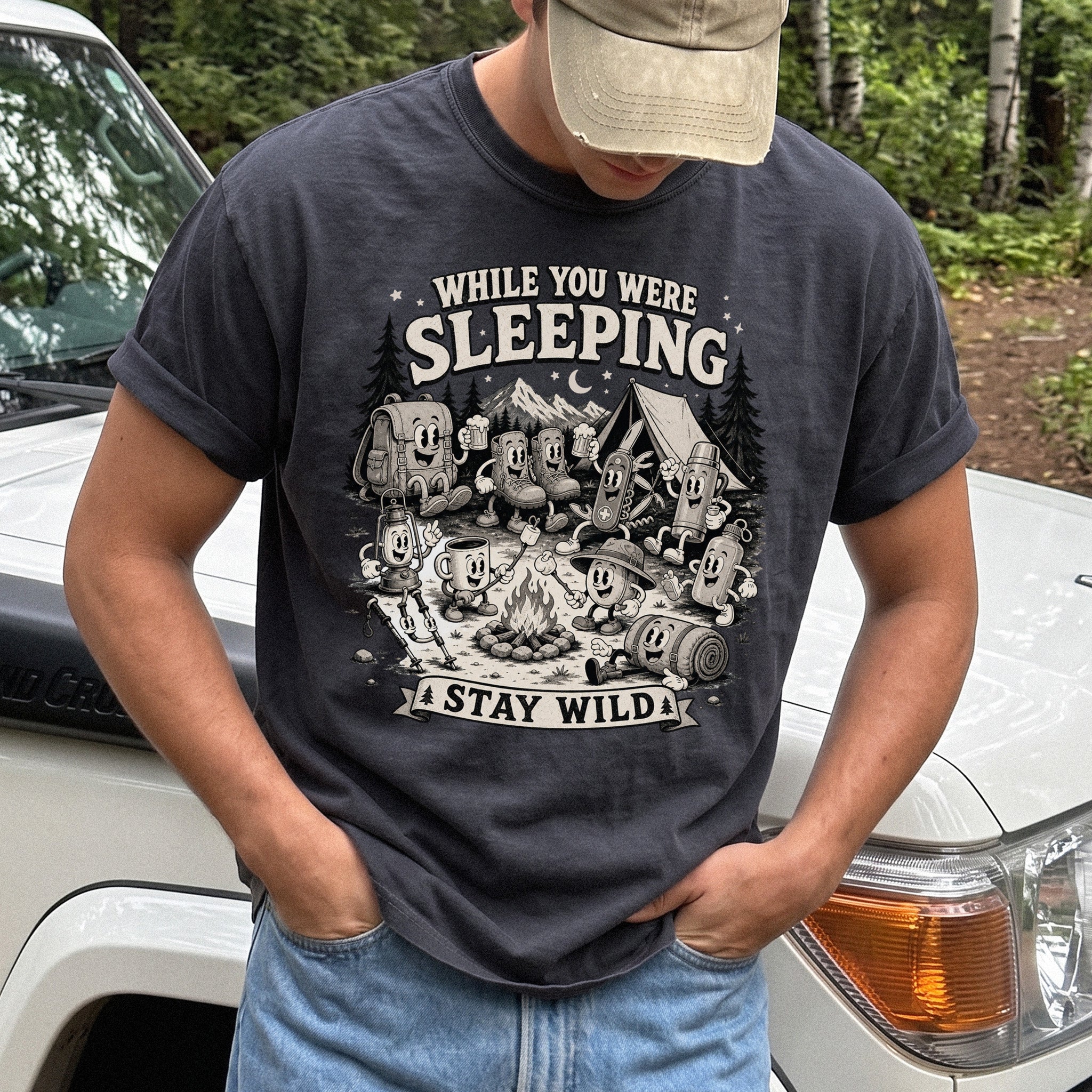While You Were Sleeping Comfort Colors Shirt – Stay Wild Camping Tee
