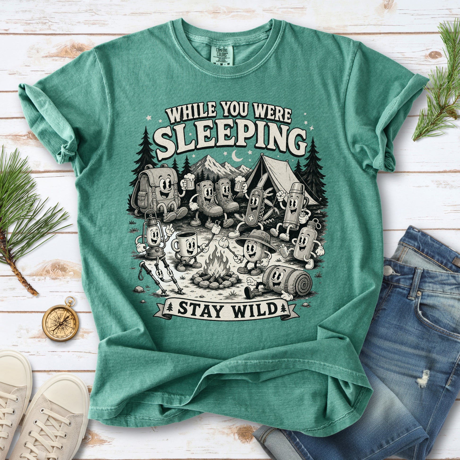 While You Were Sleeping Comfort Colors Shirt – Stay Wild Camping Tee