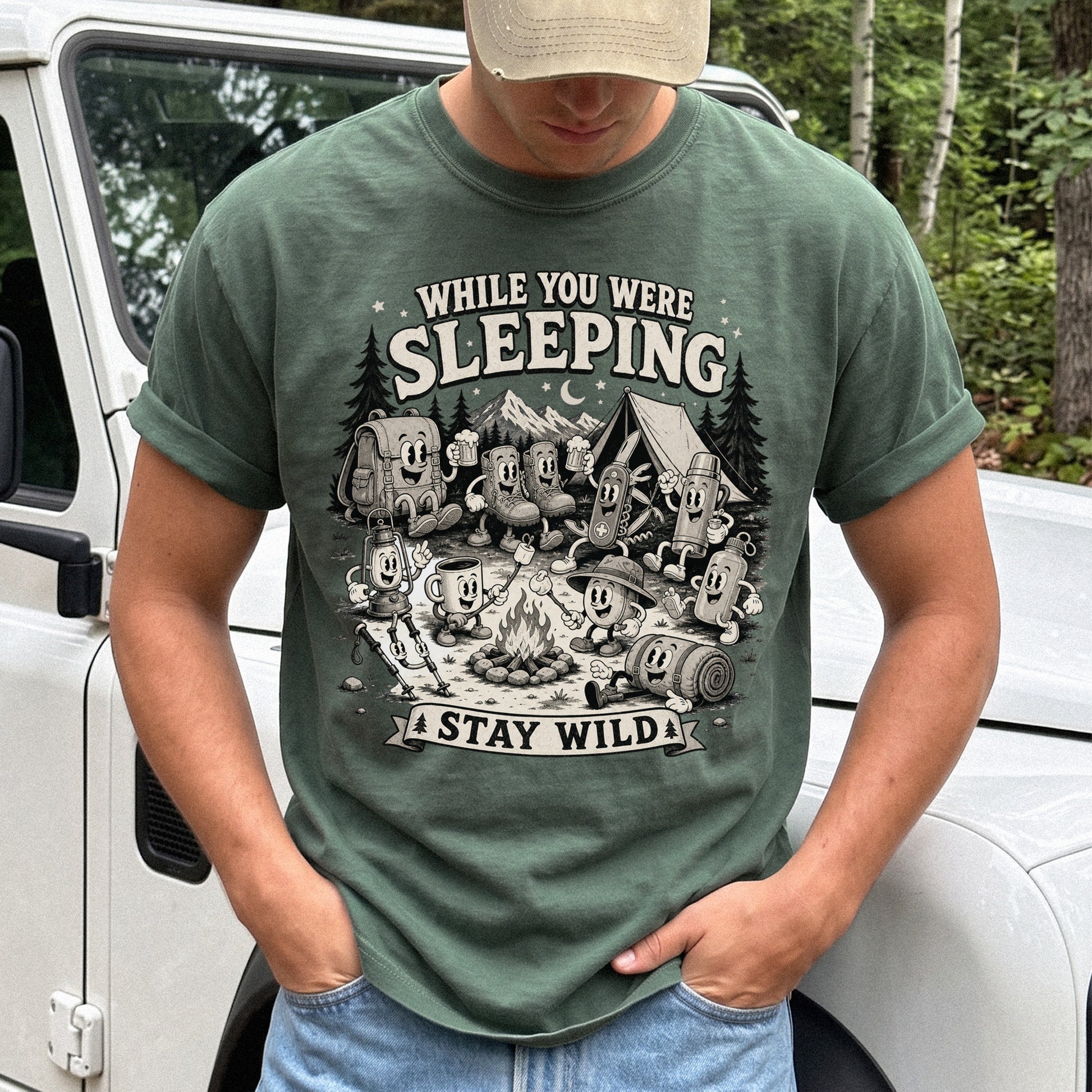 While You Were Sleeping Comfort Colors Shirt – Stay Wild Camping Tee