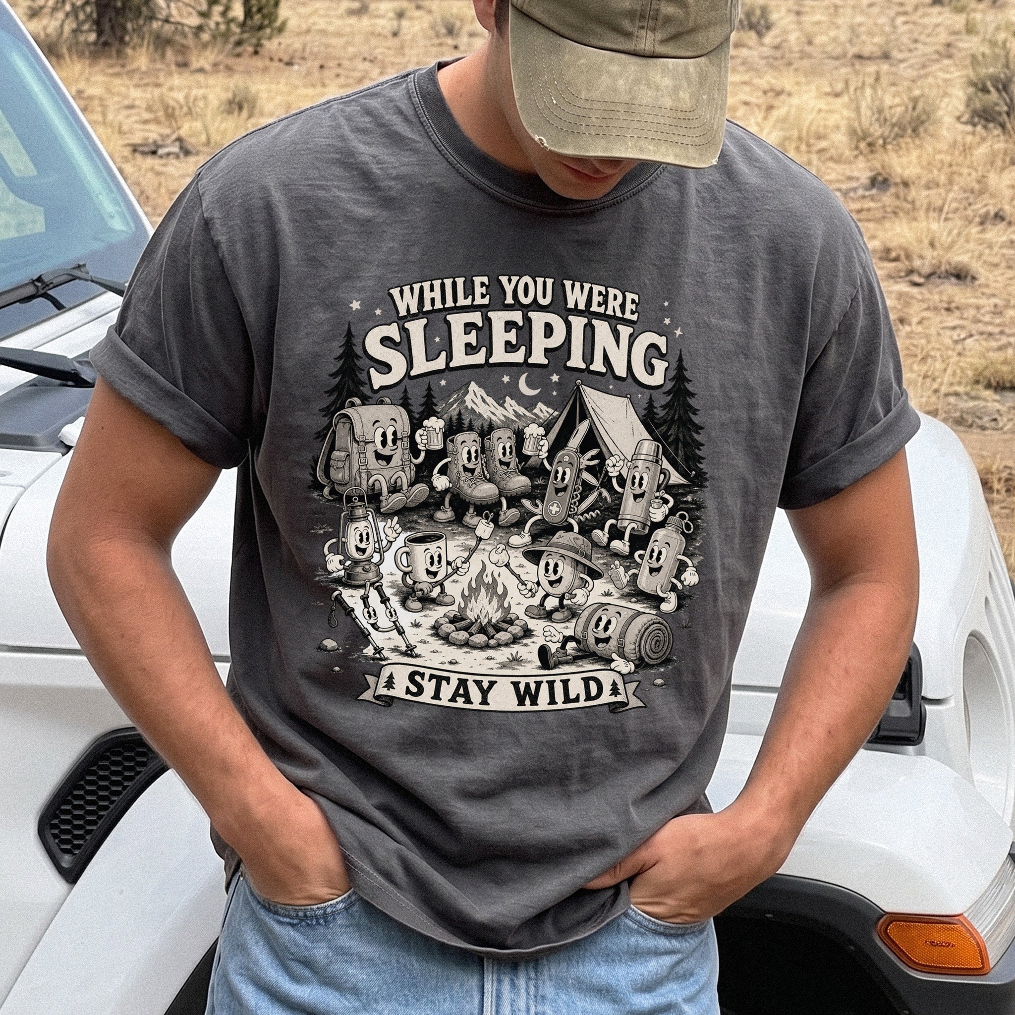 While You Were Sleeping Comfort Colors Shirt – Stay Wild Camping Tee