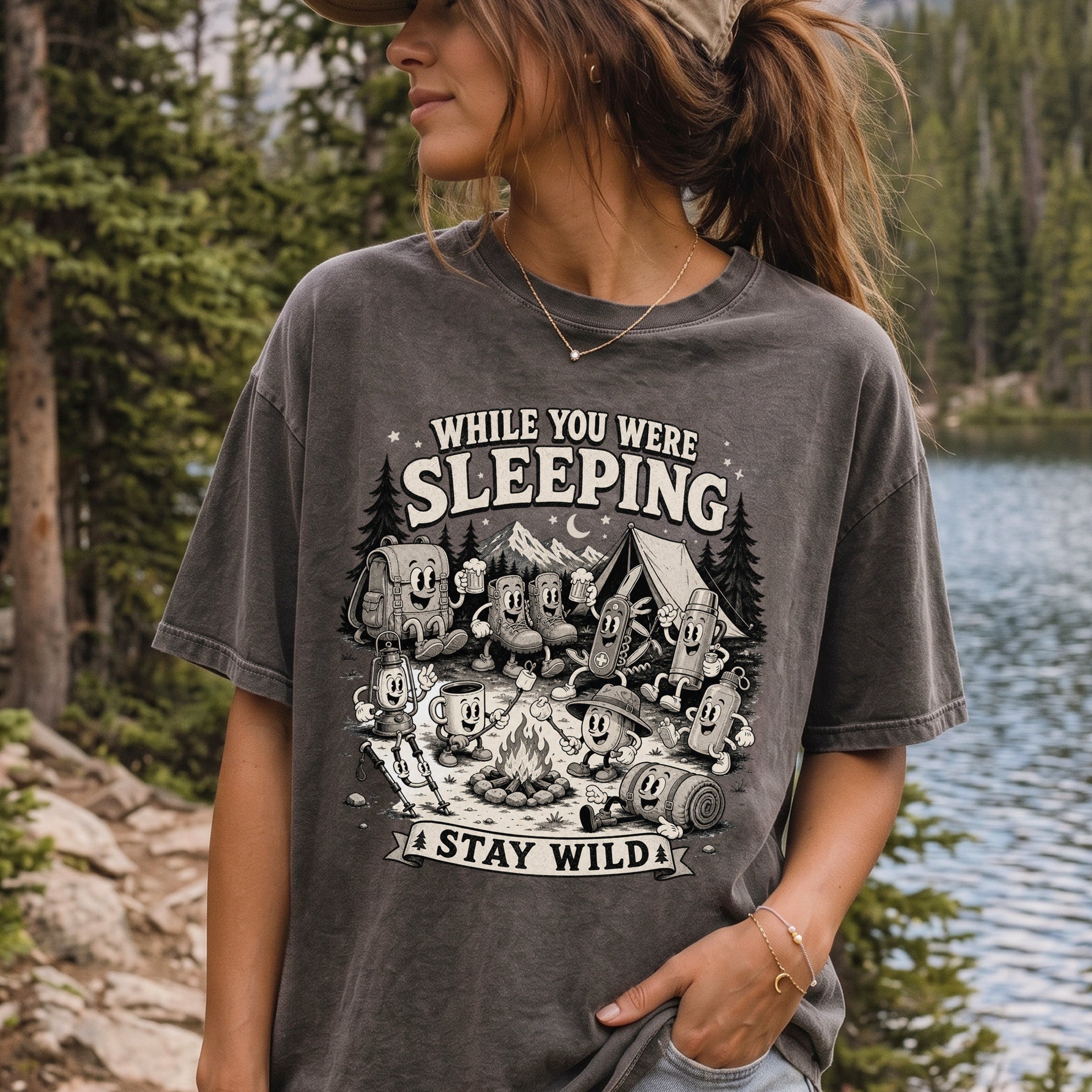 While You Were Sleeping Comfort Colors Shirt – Stay Wild Camping Tee
